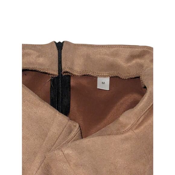 Brown Suede Fringe Wrap Skirt - Picture 4 of 5